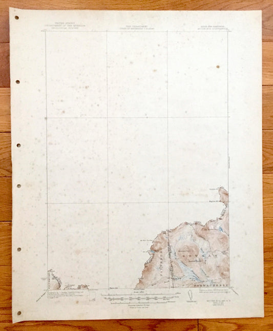 Antique Bowman, Maine & Pittsburg, New Hampshire 1931 US Geological Survey Topographic Map – Moose Bog, Coos, Oxford County, Parmachenee NH