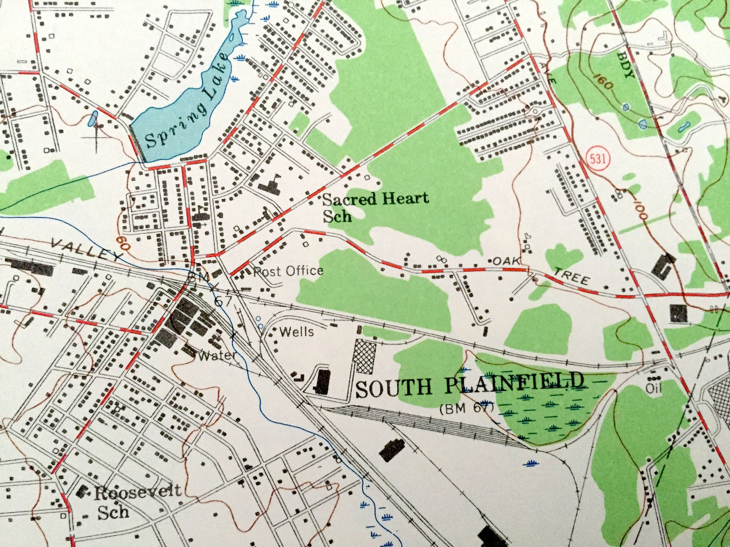 Antique Plainfield, New Jersey 1955 US Geological Survey Topographic Map – Scotch Plains, Dunellen, Green Brook New Brunswick Haven Homes NJ