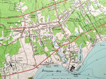 Antique Staten Island, New York 1955 US Geological Survey Topographic Map – Arthur Kill, Richmond, Linden, Tottenville, Carteret, New Jersey