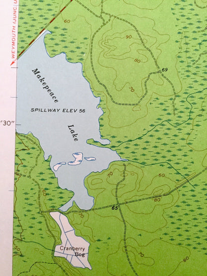 Antique Egg Harbor City, New Jersey 1956 US Geological Survey Topographic Map —  Hamilton, Mullica, Galloway, Devonshire, Elwood