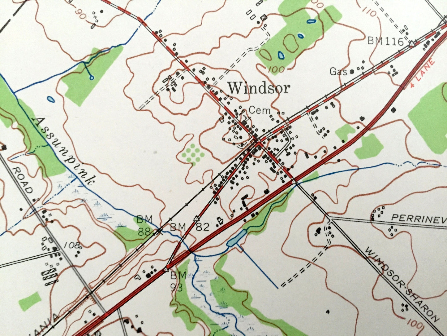Antique Allentown, New Jersey 1957 US Geological Survey Topographic Map – Washington, East Windsor, Millstone, Upper Freehold, Hamilton, NJ