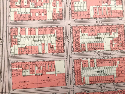 Antique Manhattan, New York City Map from Bromley's 1955 Manhattan Land Book – Harlem, Upper East Side, Central Park, Frawley Circle, NYC NY