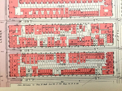 Antique Manhattan, New York City Map from Bromley's 1955 Manhattan Land Book – East Harlem, Harlem River, Park Avenue, Lexington Ave, NYC NY