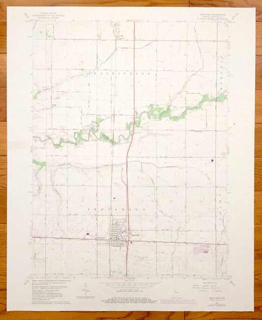 Antique Kentland, Indiana 1961 US Geological Survey Topographic Map – Washington, Iroquois, Jefferson, Grant, Ade, Newton County