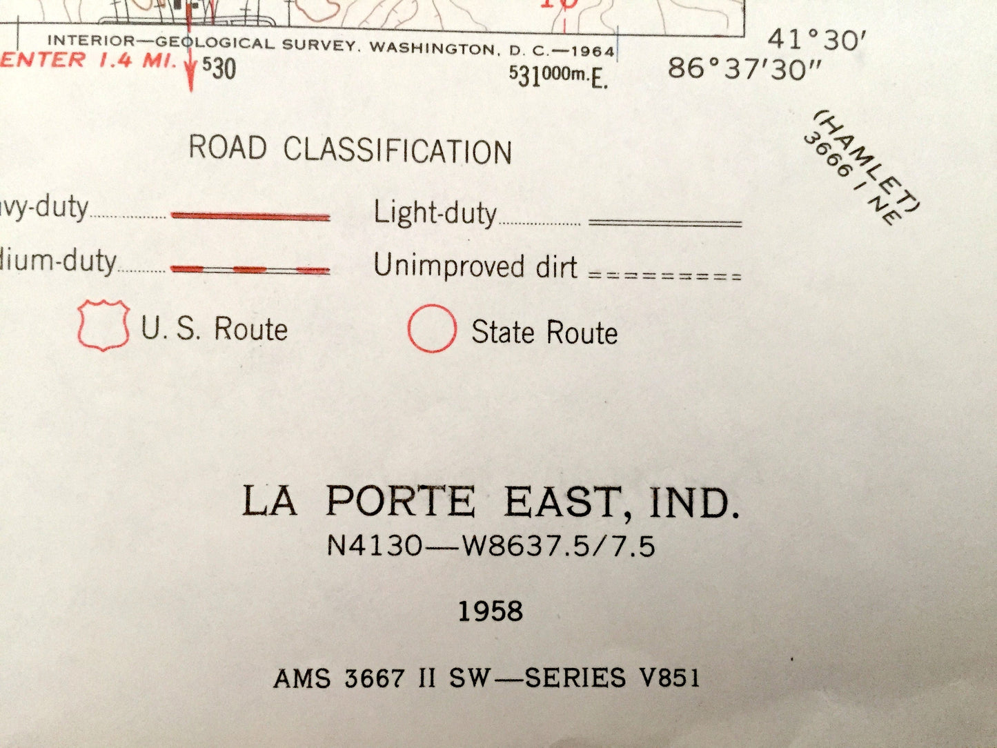 Antique La Porte, Indiana 1958 US Geological Survey Topographic Map – Kankakee, Scipio, Pleasant, Noble, Washington, Kingsbury Ordnance, IN