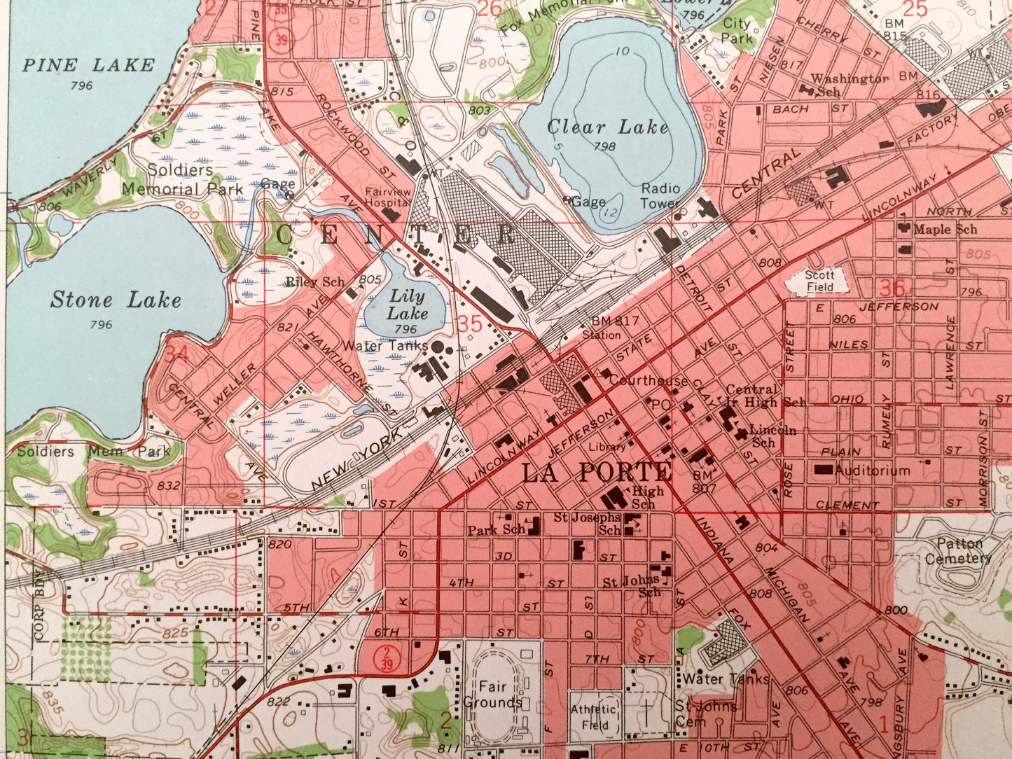 Antique La Porte, Indiana 1958 US Geological Survey Topographic Map – Kankakee, Scipio, Pleasant, Noble, Washington, Kingsbury Ordnance, IN