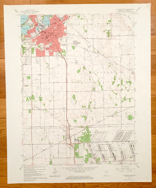 Antique La Porte, Indiana 1958 US Geological Survey Topographic Map – Kankakee, Scipio, Pleasant, Noble, Washington, Kingsbury Ordnance, IN