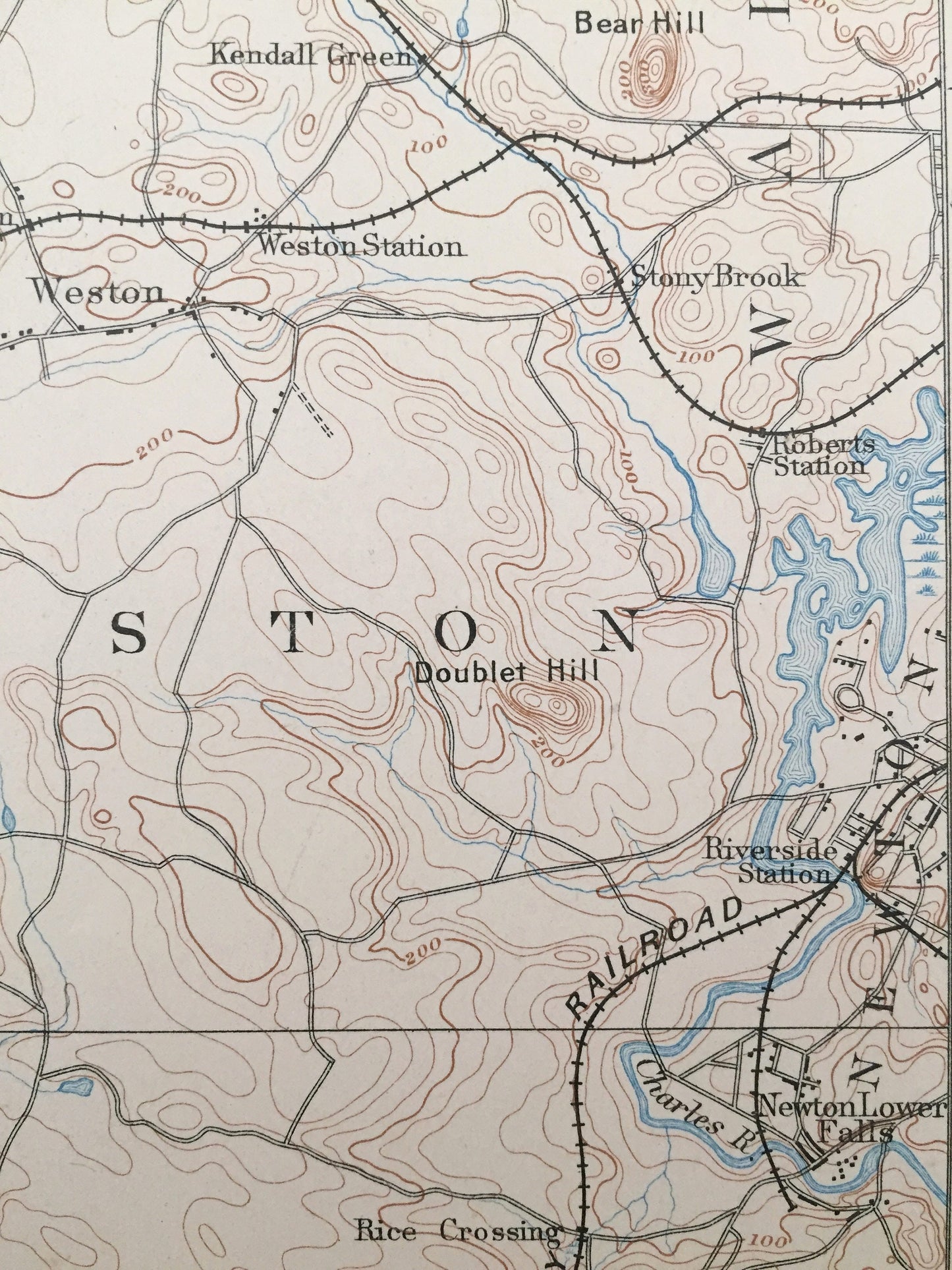 Antique Concord, Massachusetts 1894 US Geological Survey Topographic Map – Waltham, Framingham, Bedford, Wellesley, Natick, Walden Pond, MA