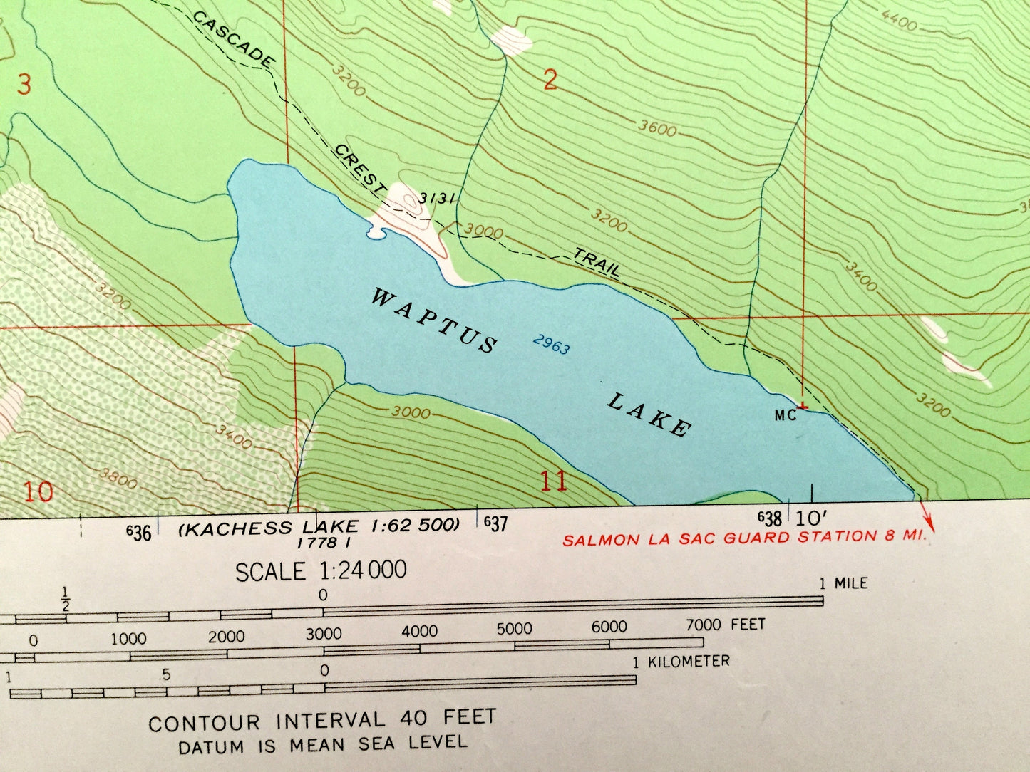 Antique Mount Daniel, Washington 1965 US Geological Survey Topographic Map – King, Kittatas County, Wenatchee, Snoqualmie National Forest WA
