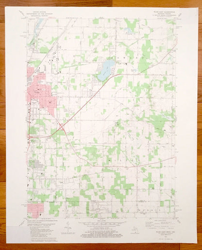 Antique Niles, Indiana 1981 US Geological Survey Topographic Map – Cass, Berrien County, Howard, Milton, Barron Lake, & Clay, Harris, IN