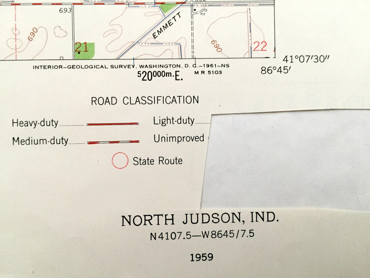 Antique North Judson, Indiana 1959 US Geological Survey Topographic Map – Railroad, Wayne, Cass, Rich Grove, Starke, Pulaski County, IN
