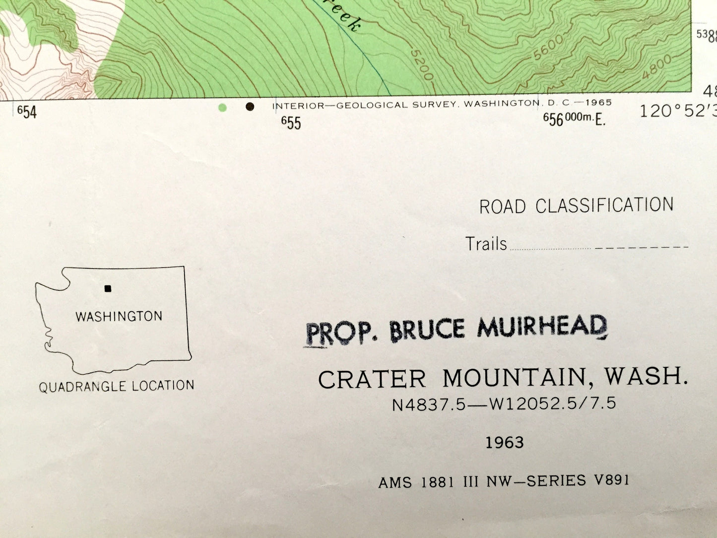 Antique Crater Mountain, Washington 1963 US Geological Survey Topographic Map – Mt Baker National Forest Beebe Mountain Ross Lake Skagit WA