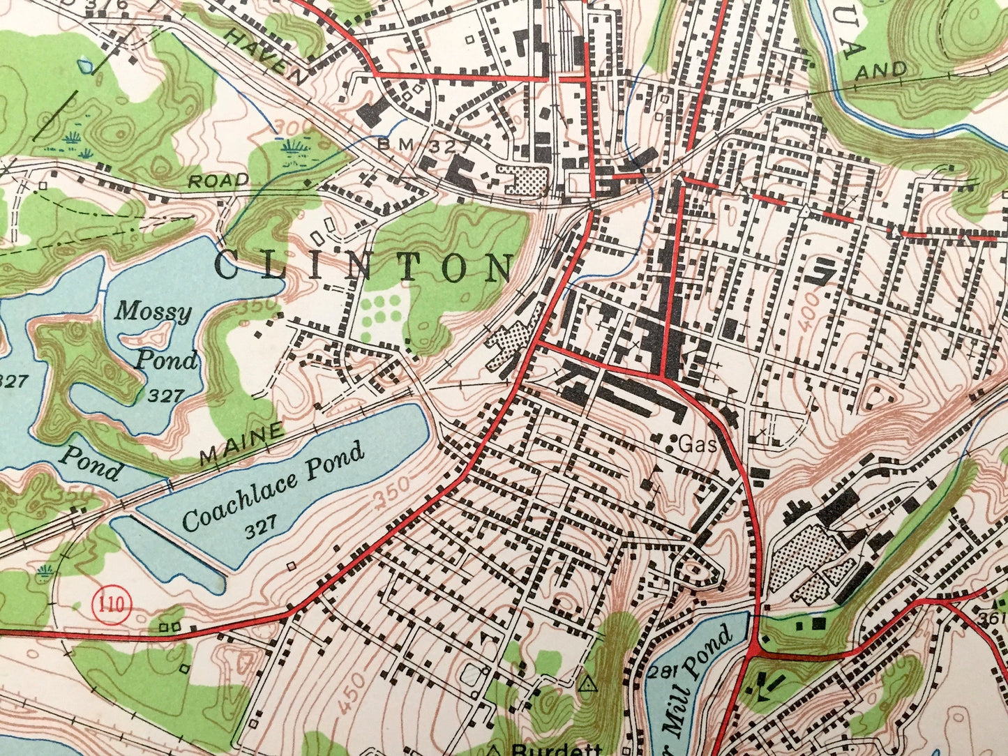 Antique Clinton, Massachusetts 1950 US Geological Survey Topographic Map – Worcester County, Sterling, Berlin, Leominster, Boylston, MA