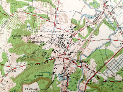 Antique Clinton, Massachusetts 1950 US Geological Survey Topographic Map – Worcester County, Sterling, Berlin, Leominster, Boylston, MA