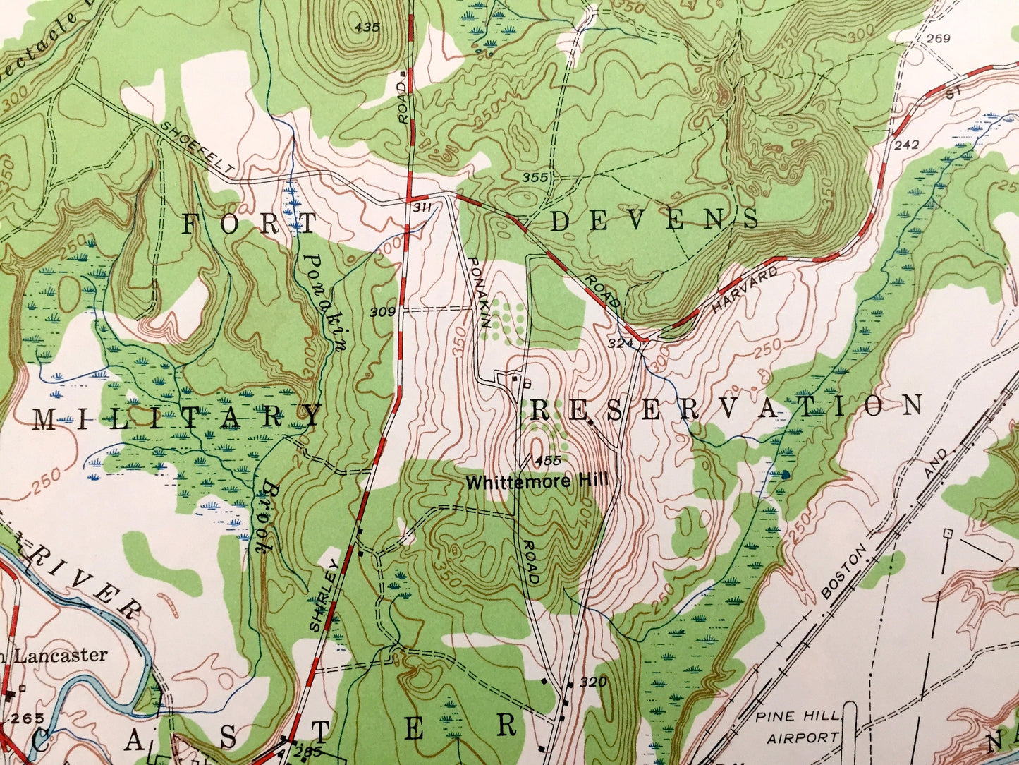 Antique Clinton, Massachusetts 1950 US Geological Survey Topographic Map – Worcester County, Sterling, Berlin, Leominster, Boylston, MA