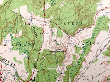 Antique Clinton, Massachusetts 1950 US Geological Survey Topographic Map – Worcester County, Sterling, Berlin, Leominster, Boylston, MA
