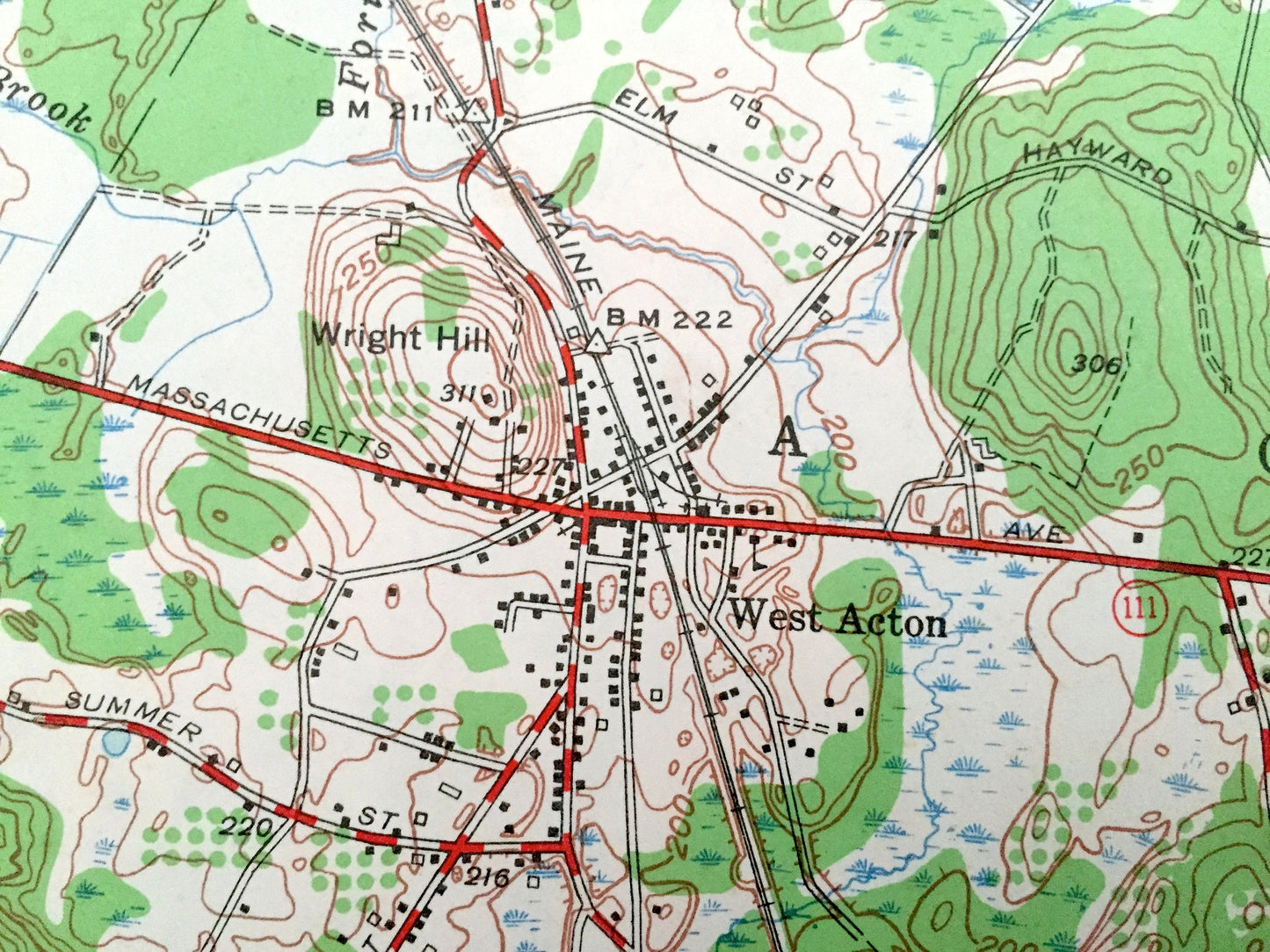 Antique Maynard, Massachusetts 1950 US Geological Survey Topographic Map – Concord, Sudbury, Acton, Hudson, Stow, Assabet Valley, MA