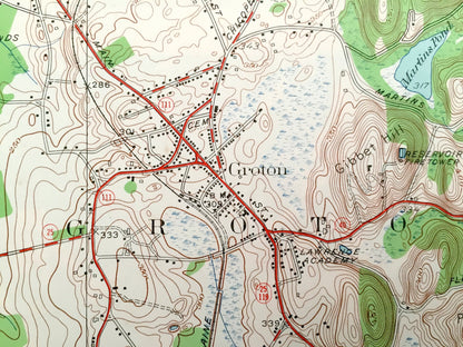 Antique Antique Ayer, Massachusetts 1950 US Geological Survey Topographic Map – Harvard, Littleton,  Fort Devens, Boxborough, Shirley, MA