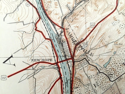 Antique New Jersey & Pennsylvania 1913 Dept of Economic Development Topographic Map – Trenton Burlington Mercer Hunterdon Philadelphia NJ PA