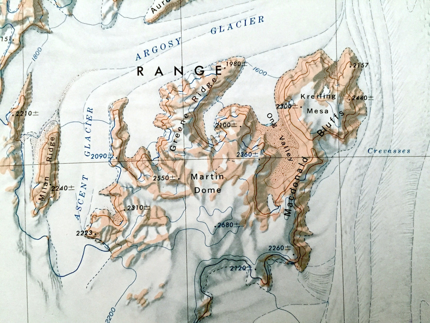 Antique Mount Rabot, Antarctica 1964 US Geological Survey Topographic Map – Marsh Glacier, Queen Elizabeth Range, Nimrod Glacier, Bowden