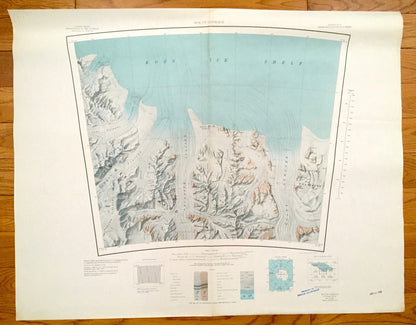 Antique Mount Goodale, Antarctica 1966 US Geological Survey Topographic Map – Ross Ice Shelf, Tapley, Hays, Queen Maud Mountains, Medina