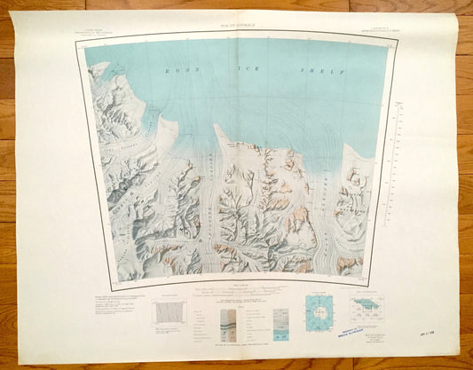 Antique Mount Goodale, Antarctica 1966 US Geological Survey Topographic Map – Ross Ice Shelf, Tapley, Hays, Queen Maud Mountains, Medina