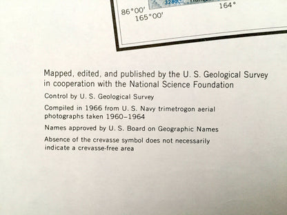 Antique Mount Goodale, Antarctica 1966 US Geological Survey Topographic Map – Ross Ice Shelf, Tapley, Hays, Queen Maud Mountains, Medina