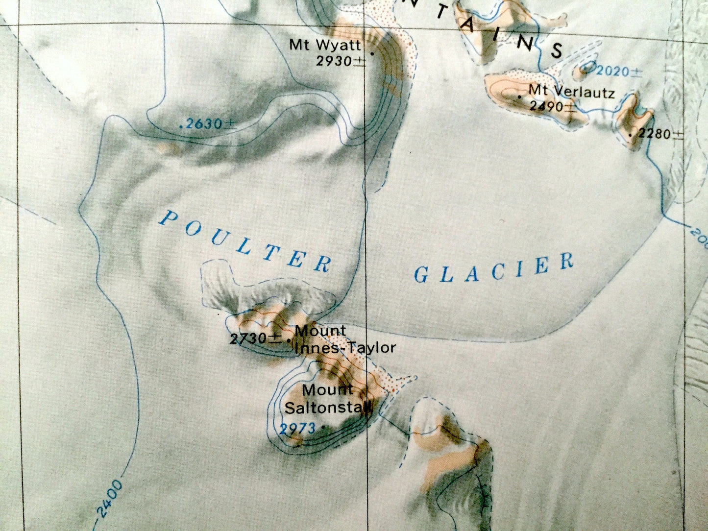 Antique Nilsen Plateau, Antarctica 1966 US Geological Survey Topographic Map – Queen Maud Mountains, Amundsen Glacier Camp, Scott Glacier
