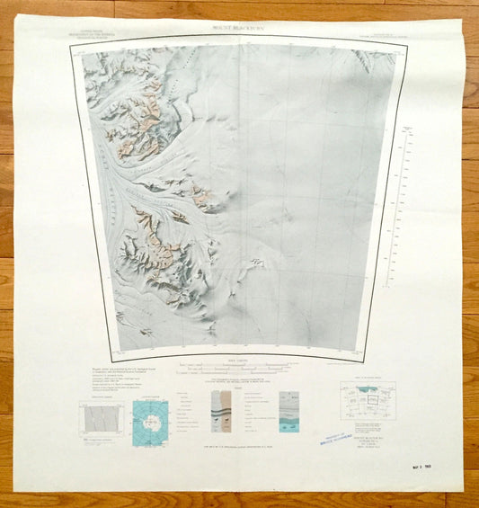 Antique Mount Blackburn, Antarctica 1966 US Geological Survey Topographic Map – Watson Escarpment, La Gorce Mountains, Scott Glacier