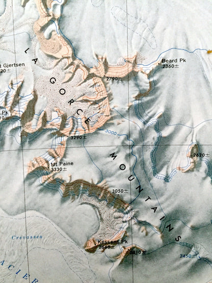 Antique Mount Blackburn, Antarctica 1966 US Geological Survey Topographic Map – Watson Escarpment, La Gorce Mountains, Scott Glacier