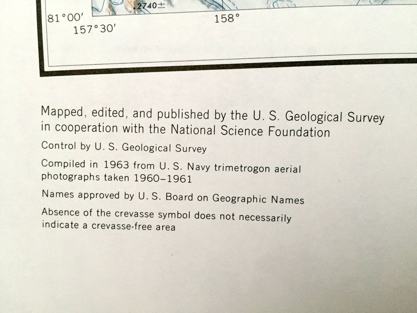 Antique Cape Selborne, Antarctica 1963 US Geological Survey Topographic Map – Ross Ice Shelf, Byrd Glacier, Churchill Range, Britannia Range