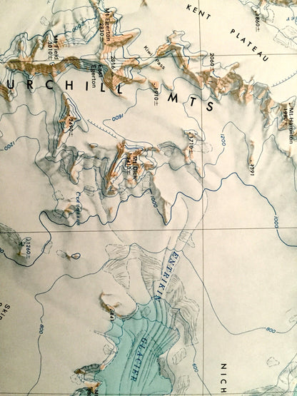 Antique Cape Selborne, Antarctica 1963 US Geological Survey Topographic Map – Ross Ice Shelf, Byrd Glacier, Churchill Range, Britannia Range