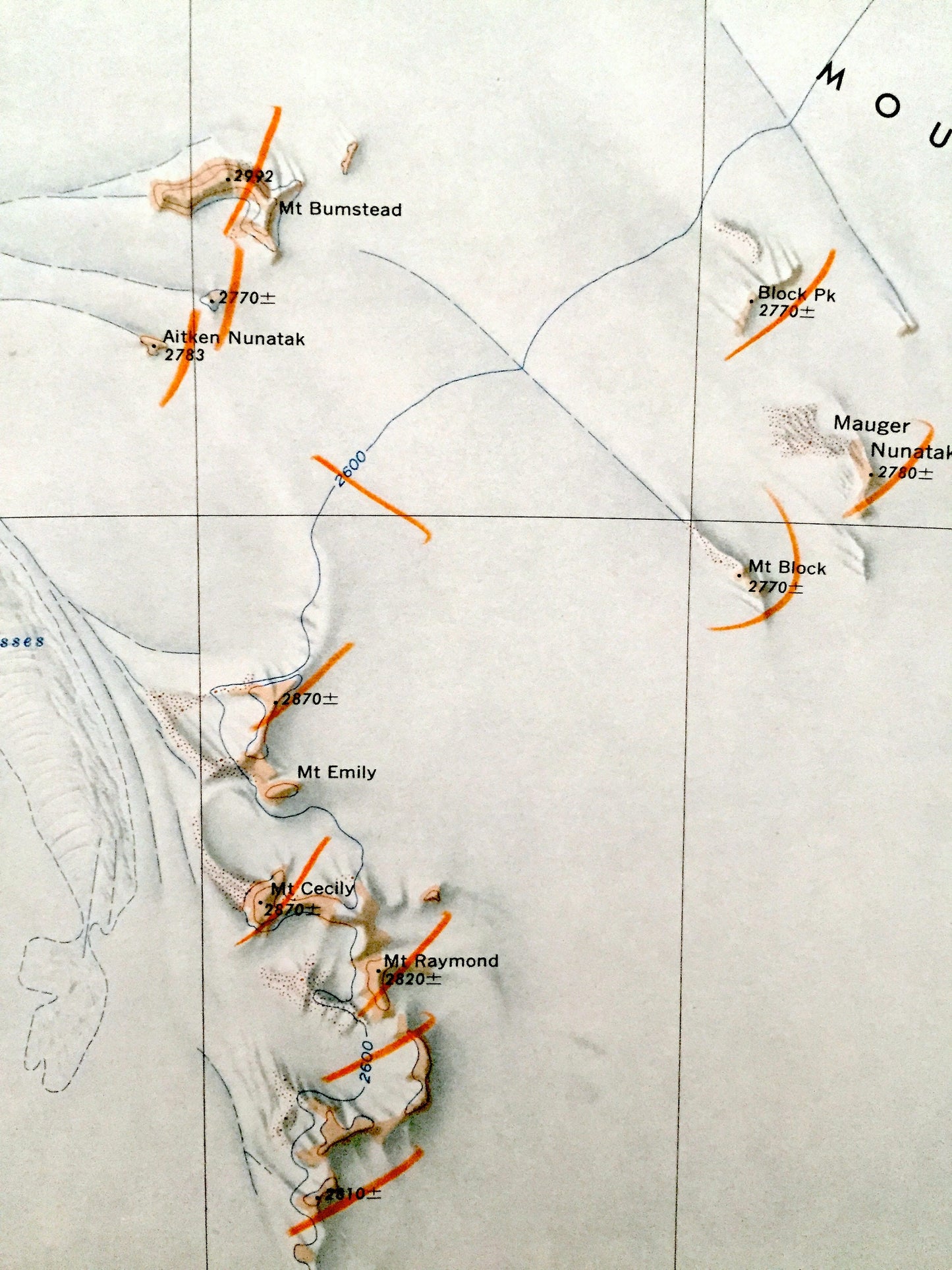 Antique Plunket Point, Antarctica 1965 US Geological Survey Topographic Map – Grosvenor Mountains, Dominion Range, Shackleton Ice Falls