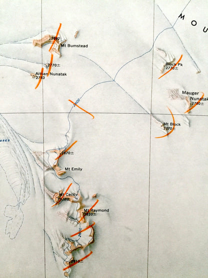 Antique Plunket Point, Antarctica 1965 US Geological Survey Topographic Map – Grosvenor Mountains, Dominion Range, Shackleton Ice Falls