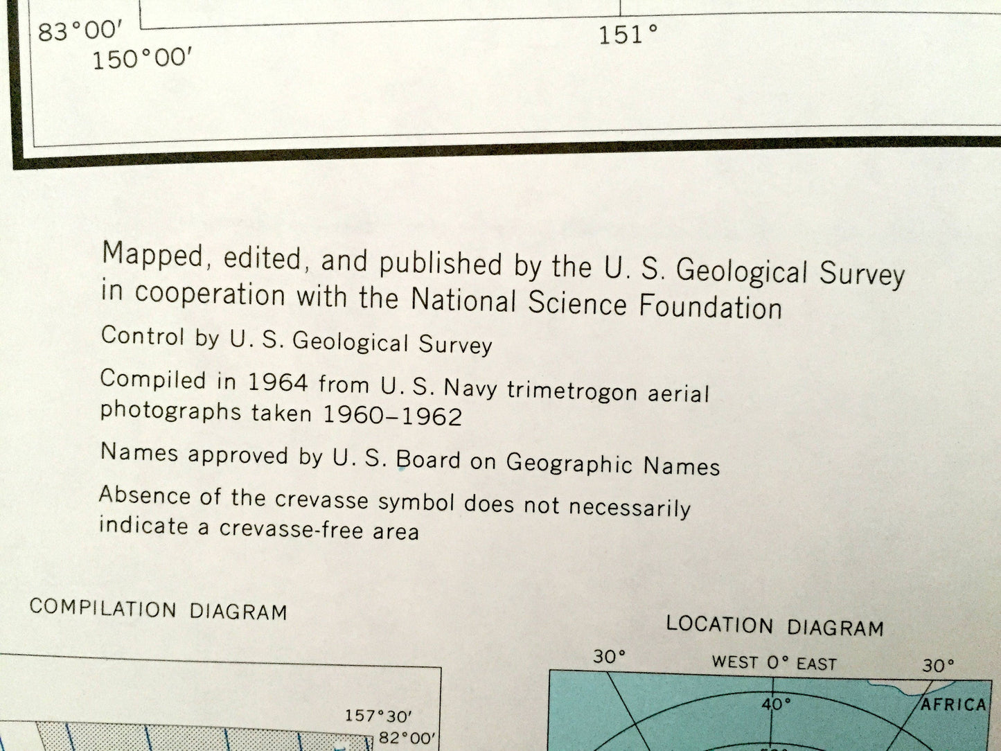Antique Geologists Range, Antarctica 1964 US Geological Survey Topographic Map – Nimrod Glacier, McKay Cliffs, Wllman Cliffs, Endurance