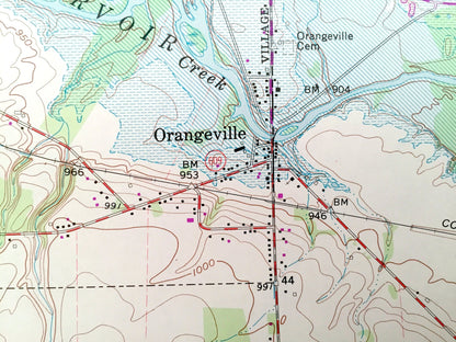 Antique Orangeville, Ohio & South Pymatuning, Pennsylvania 1961 US Geological Survey Topographic Map – Brookfield, Hartford, Vernon, Hickory