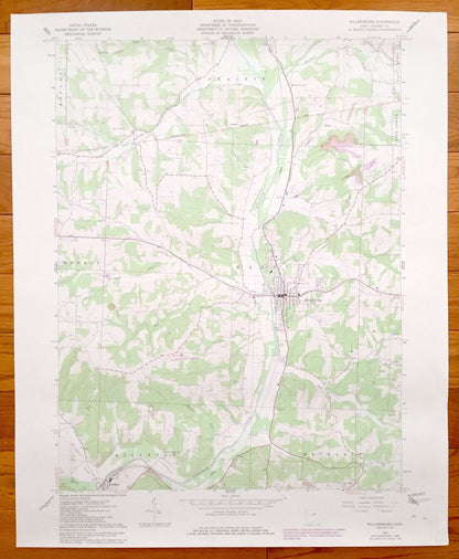 Antique Millersburg, Ohio 1961 US Geological Survey Topographic Map – Holmes County, Killbuck, Mechanic, Monroe, Hardy, Prairie, Ripley, OH