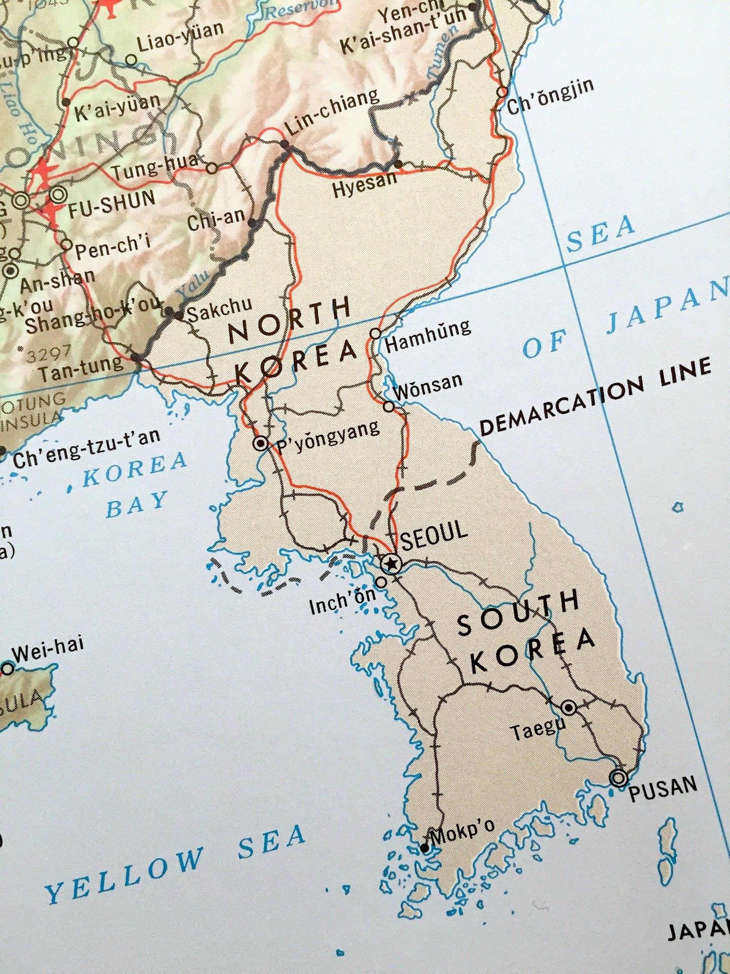 Antique 1960s China Map – Communist, Tibet, Burma, Mongolia, Soviet Union, North, South Korea, Taiwan, Hong Kong, Nepal, India, Bhutan, Asia