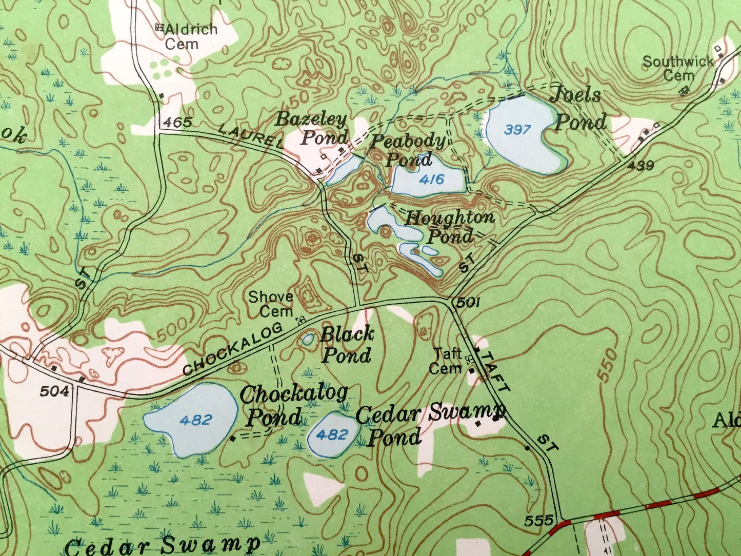 Antique Sutton, Witinsville, Uxbridge and Douglas, Massachusetts, Burrillville, Rhode Island 1953 US Geological Survey Topographic Map MA RI
