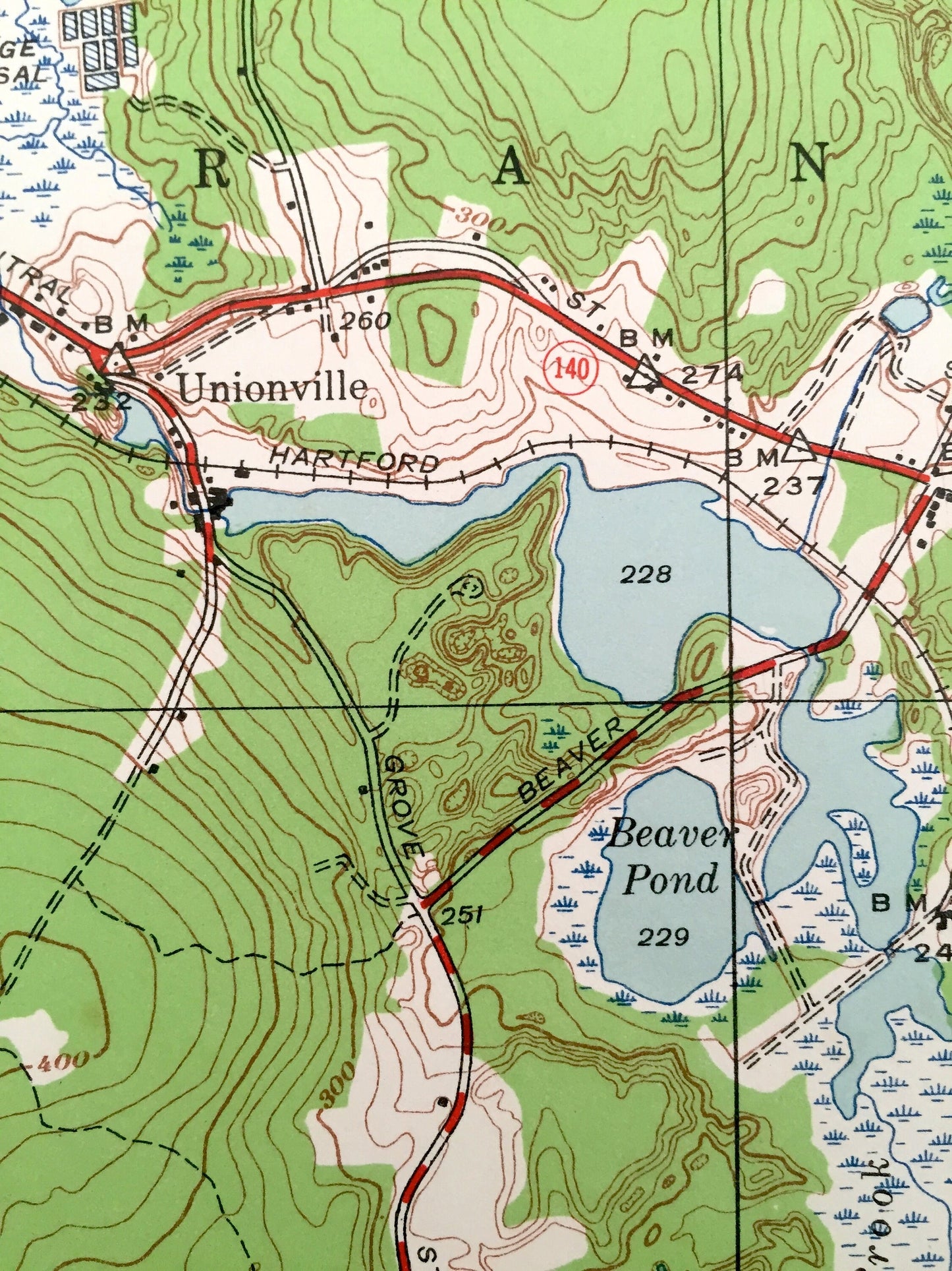 Antique Franklin, Massachusetts & Woonsocket, Rhode Island 1945 US Geological Survey Topographic Map – Bellingham, Wrentham, Woonsocket
