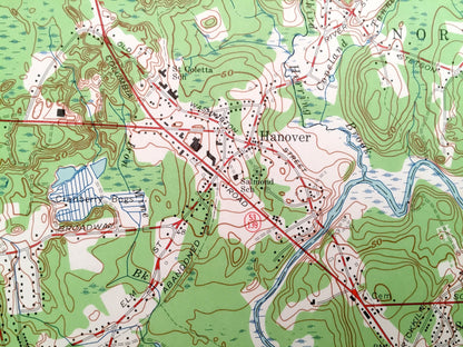 Antique Hanover, Massachusetts 1962 US Geological Survey Topographic Map – Pembrooke, Duxbury, Kingston, Halifax, Hanson, Plympton, MA