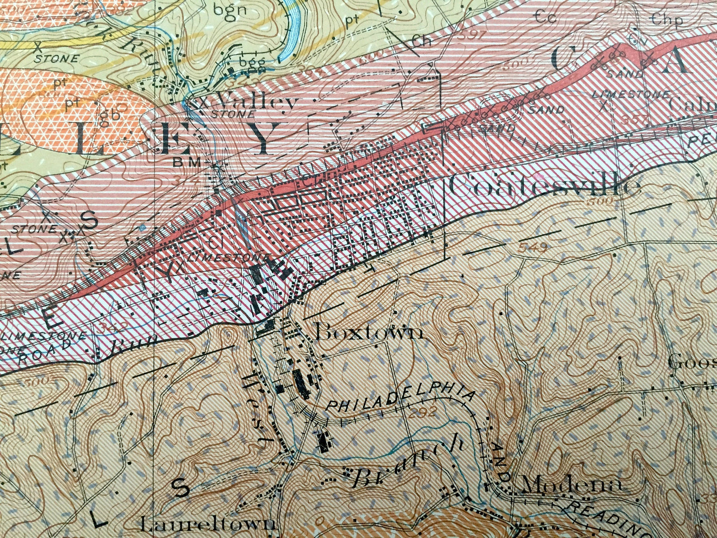 Antique Coatesville, Pennsylvania 1931 US Geological Survey Topographic Map – Oxford, Westgrove, Parkesburg, Lincoln Univ, Chester County