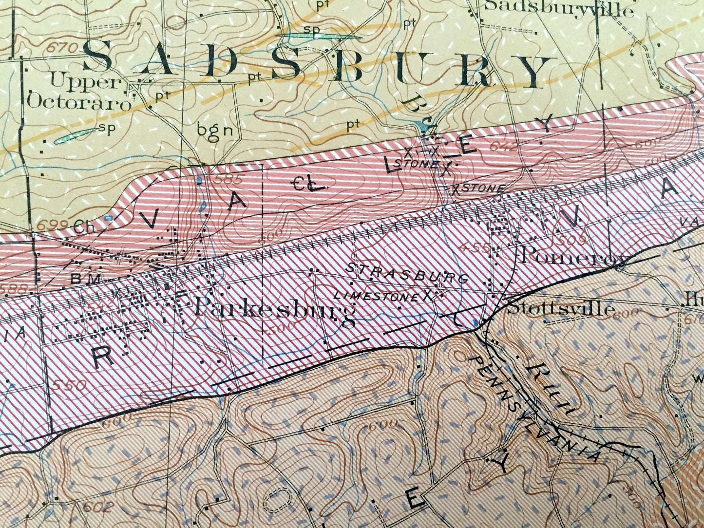 Antique Coatesville, Pennsylvania 1931 US Geological Survey Topographic Map – Oxford, Westgrove, Parkesburg, Lincoln Univ, Chester County