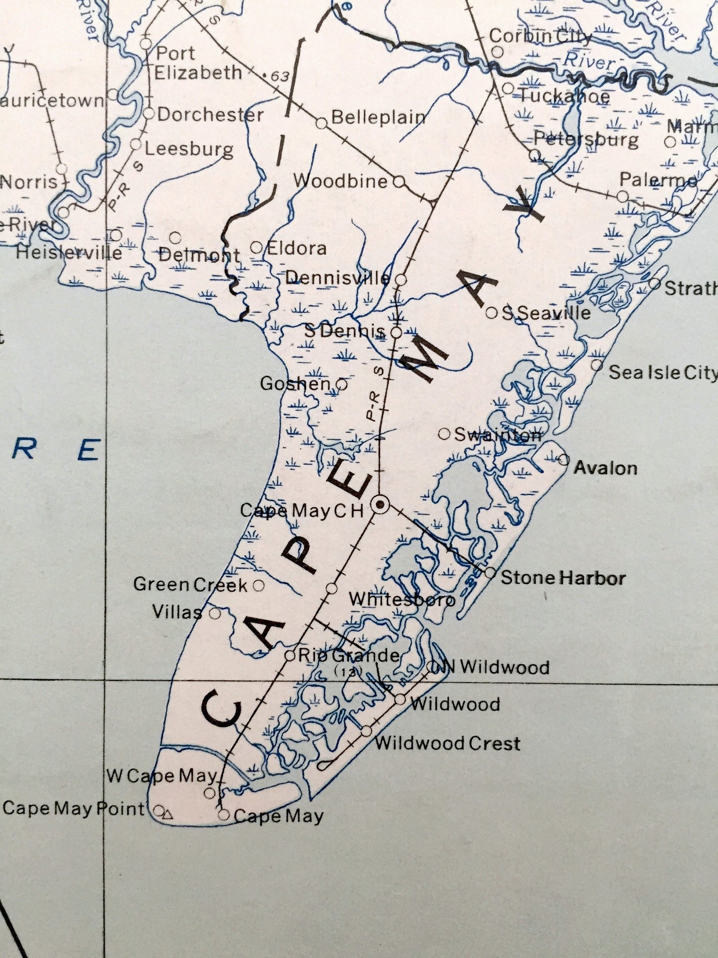 Antique New Jersey State 1948 US Geological Survey Map – Warren, Hunterdon, Somerset, Atlantic, Cape May, Ocean, Middlesex, Union, Essex, NJ