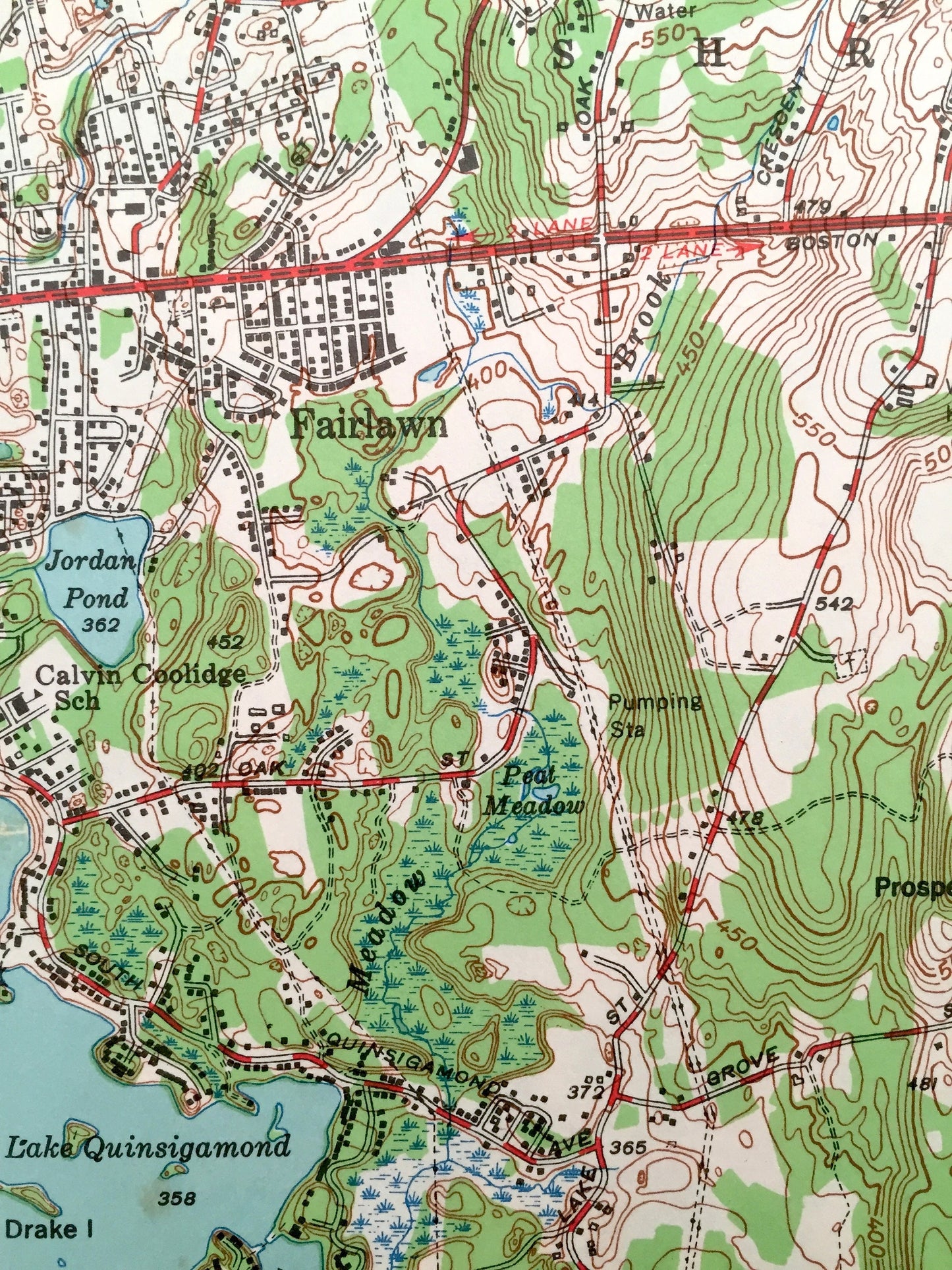 Antique Shrewsbury, Massachusetts 1953 US Geological Survey Topographic Map – Boylston, Berlin, Northborough, Westborough, Fairlawn