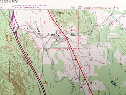 Antique Alger, Washington 1952 US Geological Survey Topographic Map – Hoogdal, Skagit County, Donovan State Park, Colony Creek, Samish River