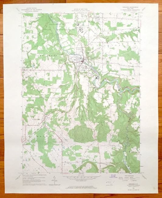 Antique Gowanda, New York 1963 US Geological Survey Topographic Map – Dayton, Collins, Perrysburg, Persia, Otto, Bagdad, Markhams, NY