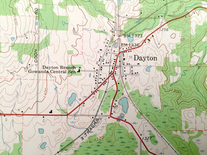 Antique Gowanda, New York 1963 US Geological Survey Topographic Map – Dayton, Collins, Perrysburg, Persia, Otto, Bagdad, Markhams, NY