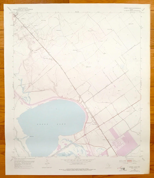 Antique Green Lake, Texas 1952 US Geological Survey Topographic Map – West Point, Victoria, Calhoun County, Goff Bayou, Heyser Oil Field, TX