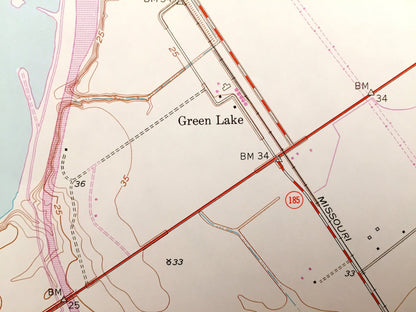 Antique Green Lake, Texas 1952 US Geological Survey Topographic Map – West Point, Victoria, Calhoun County, Goff Bayou, Heyser Oil Field, TX